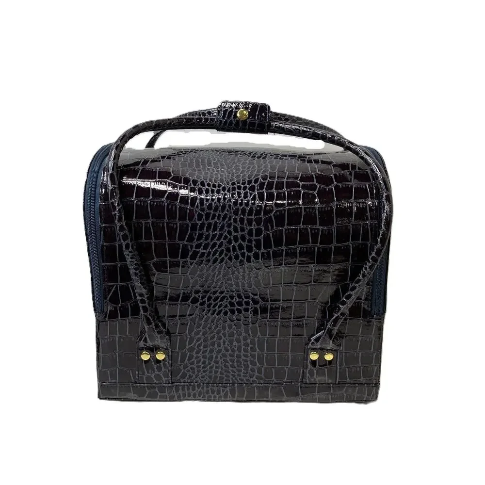 SeneGence Luxury Tiered Faux Croc Vegan Leather Travel Cosmetic Case